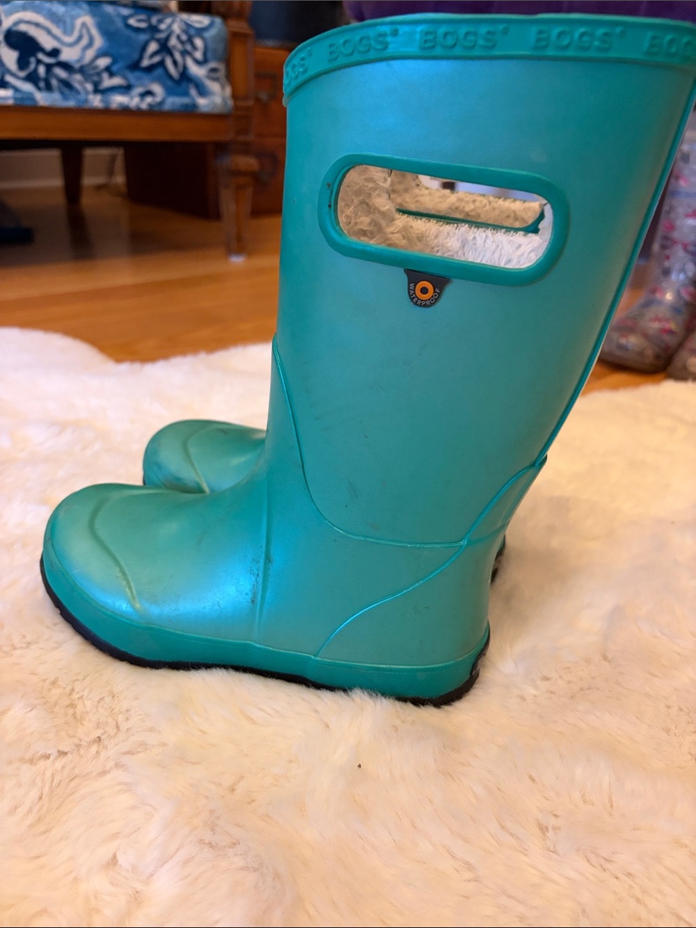 Bogs Kids Teal Aqua Waterproof Rain Boots